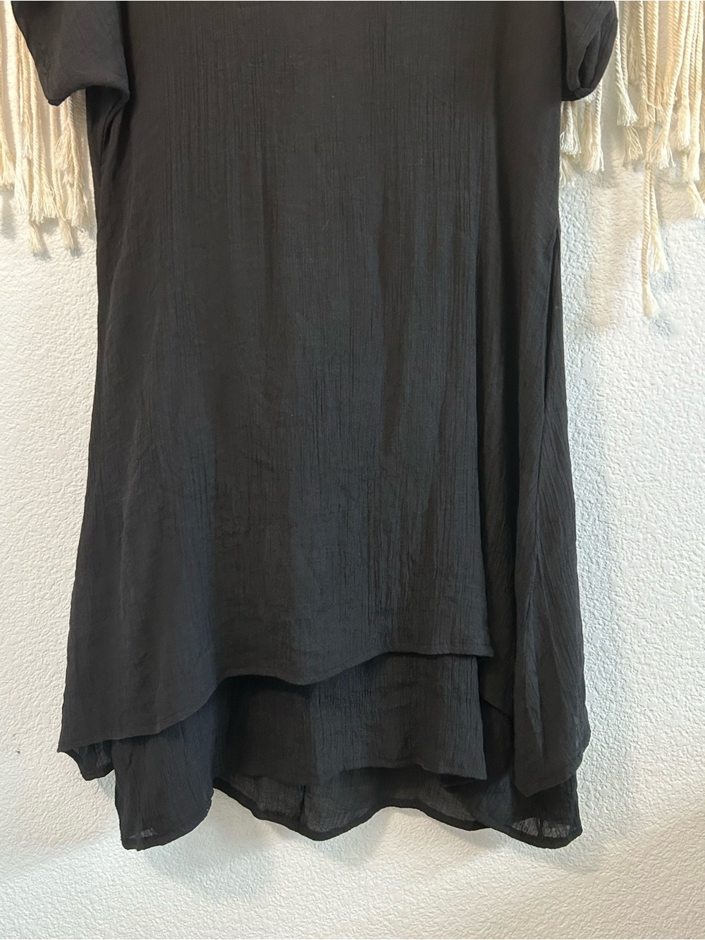 WHITE AMBER Australia Bamboo Cotton Black Flowing Midi Dress - Picture 7 of 13
